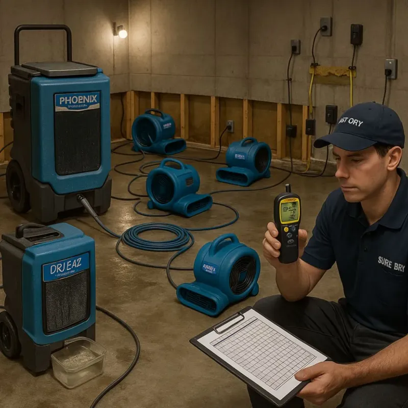 Structural Drying and Dehumidification process in Chalfont, PA